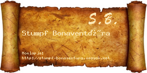 Stumpf Bonaventúra névjegykártya